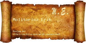 Molitorisz Erik névjegykártya